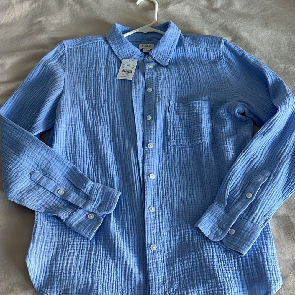 J Crew Light Blue (periwinkle) super Soft Textured Button Down Shirt